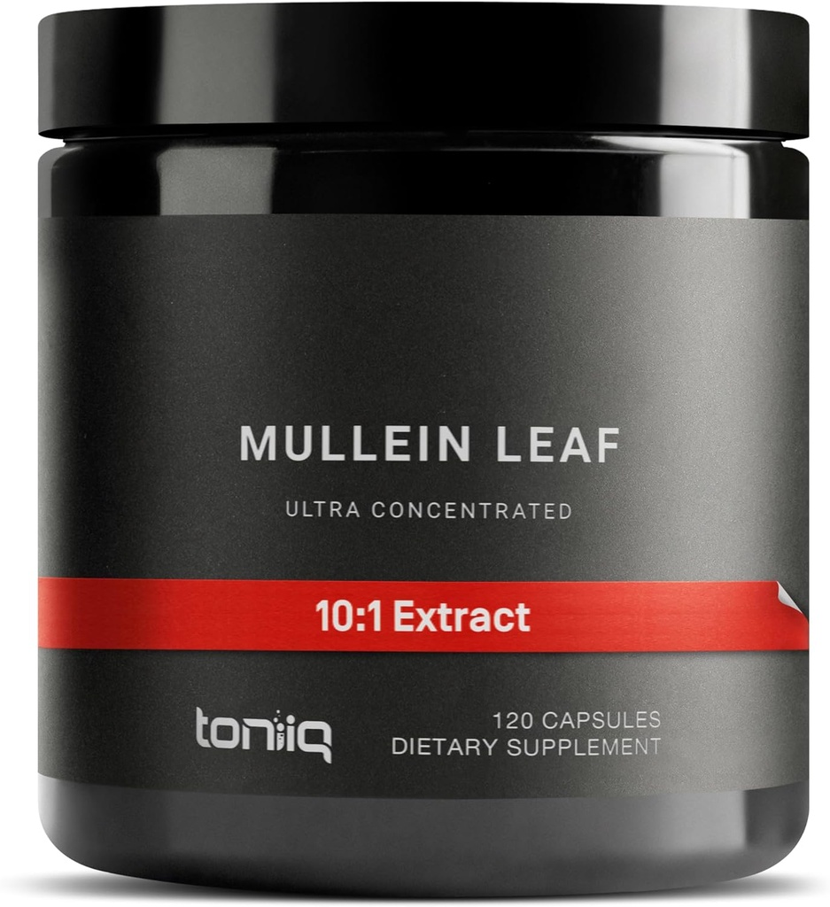 Κάψουλες φύλλων Mullein - Ultra High Potency 10:1 Extract - 1300mg ανά υπηρεσία - Πολύ συμπυκνωμένο - Τρίτου μέρους εργαστήριο δοκιμαστεί - 120 κάψουλες