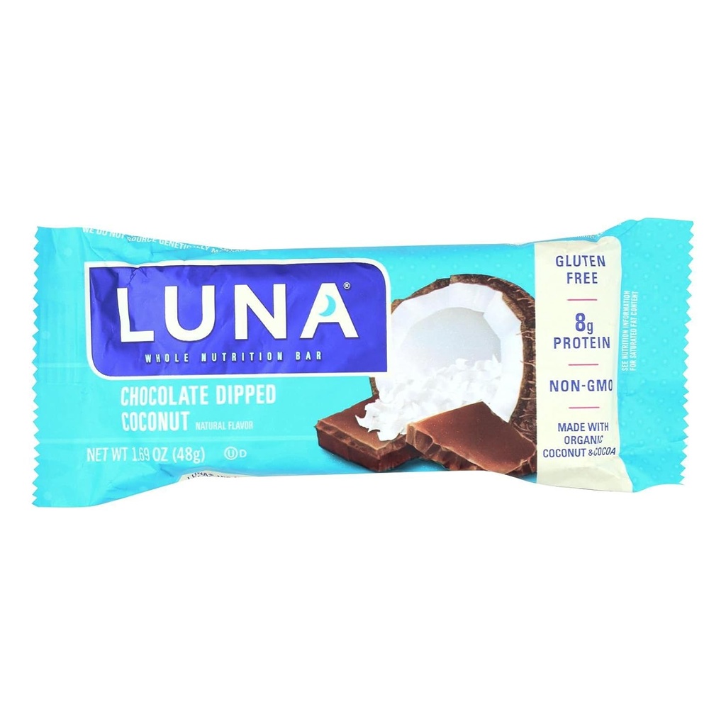 Clif Bar Luna Bar - Βιολογική σοκολάτα βουτηγμένη καρύδα - Υπόθεση 15 - 1.69 Oz