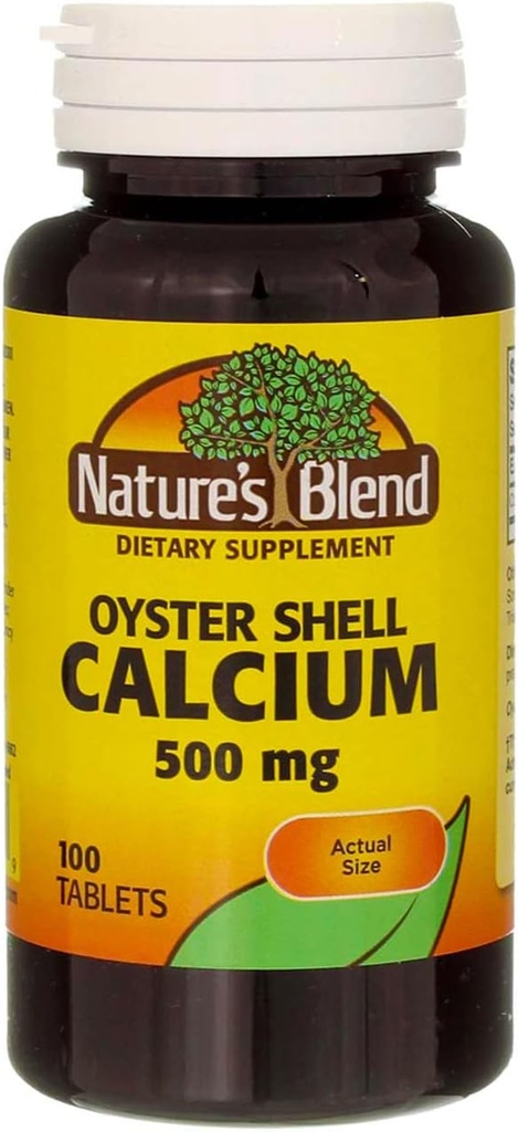 Nature's Blend Oyster Shell Calcium 500 mg δισκία - 100 ct, Συσκευασία των 3