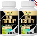 Erkekler için Fertness Supplements, Erkek Prenatal Vitaminler -Optimal Sperm Kont, Motness ve Güçlü, 2000MG Erkekler Kavramı için Maca Root ile Hazırlık Yazıyor - 2 Paket