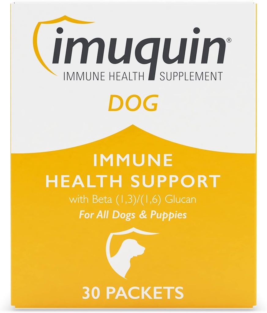 Nutramax Imuquin ανοσοποιητικό συμπλήρωμα υγείας σκόνη για σκύλους και κουτάβια - Με Beta Glucans, θαλάσσια λιπίδια, βιταμίνες και ορυκτά, 30 συσκευασίες