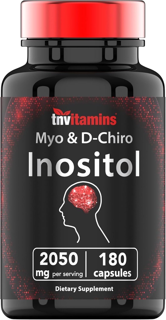 Tnvitamins Inositol: 2,050 mg - 180 Capsules | Inositol Toz Capsules for Women & Men | 40:1 Myo-Inositol to D-Chiro Inositol | Made in the USA!
