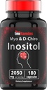 Tnvitamins Inositol: 2,050 mg - 180 Capsules | Inositol Toz Capsules for Women & Men | 40:1 Myo-Inositol to D-Chiro Inositol | Made in the USA!