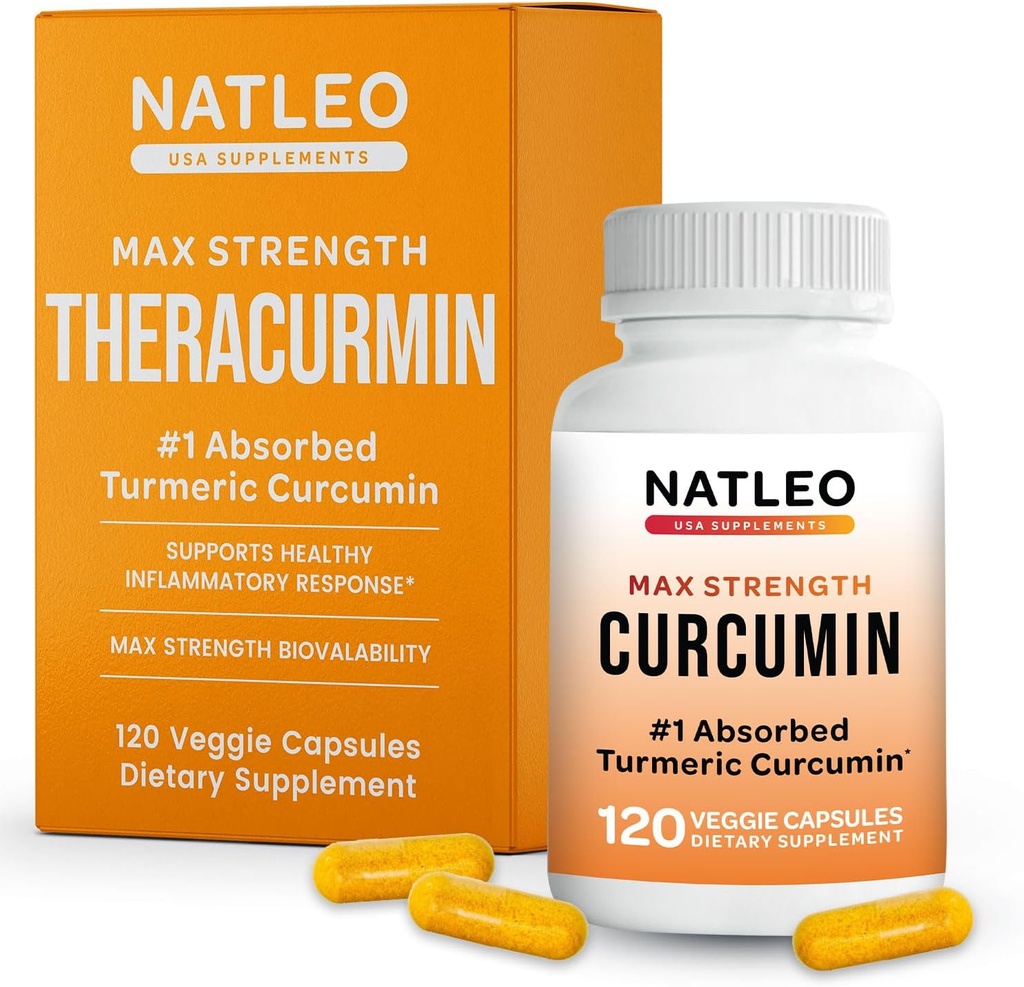 Theracurmin Turmeric Curcumin Supplement, 120 Kont, High Abxia Turmeric & Curcumin - Erkekler ve Kadınlar için Ortak Supplement - 42.6X More Bioavailablity