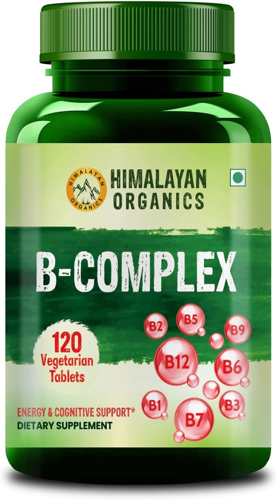 Himalaya Organikları 100% RDA B1, B2, B3, B5, B6, B9 & B12 | 120 Veg Tabletleri