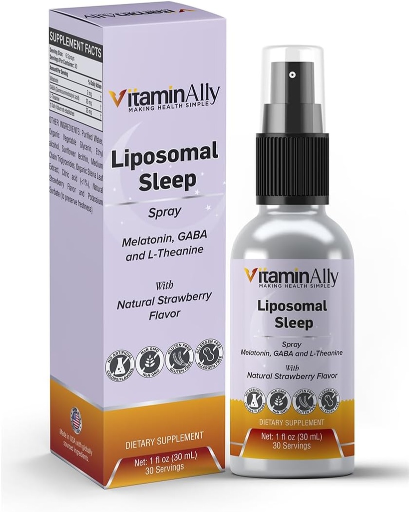 Liposomal Sıvı Uyku Kaplaması | Rahatlama ve Uyku Desteği | Vegan | Non-GMO | Sugar Free | Gluten Free | 30 Day Supply