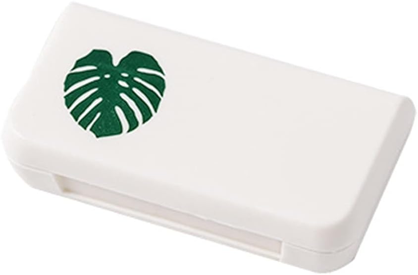 SagaSave Travel Pill Case 3 Διαμερίσματα Φορητή θήκη χαπιών Dustproof και Moisture-Proof Daily Pill Case Μικρό κουτί χαπιών για βιταμίνες, ιχθυέλαιο, συμπληρώματα (Turtle Leaf)