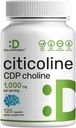 Citicoline CDP Choline, 1000mg Per Servis, 120 Capsules – Ekstra Güçlü Choline Supplements – Nootropic B Vitamin Özellikleri – Beyin Sağlığı, Bellek ve Odaklı - Non-GMOGMO