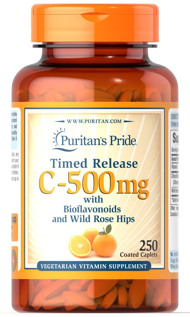 Puritan'ın Gurur C 500 mg ile Rose HIPS Caplets, 250 Count