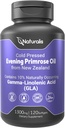 Naturalis Evening Primrose Oil (1300 mg) | 100 Natural from New Zealand | Non-GMO, Soy & Gluten Free, Zero Filler | 120 Softgels