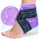 Atsuwell Ankle Ice Pack, Reusable Gel Buz Cold Packs For Ankle Foot Heel, Foot Ice, Soft Plush Lining, Cold Compress Therapy for Soothing Discomfort