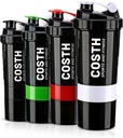 17 Oz Multi-Compartment Shaker Şişe, 4-Pack Set | BPA-Free, Leakproof, protein Mixer & Supplement Storage