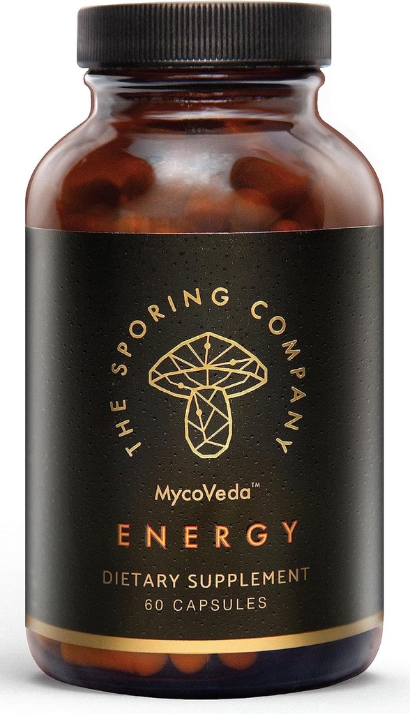 Enerji - Mushroom Supplement - Cordyceps, Ashwangandha, Guarana - 3X More Mushroom - Enerji Boost ve Stamina (60 Capsules)