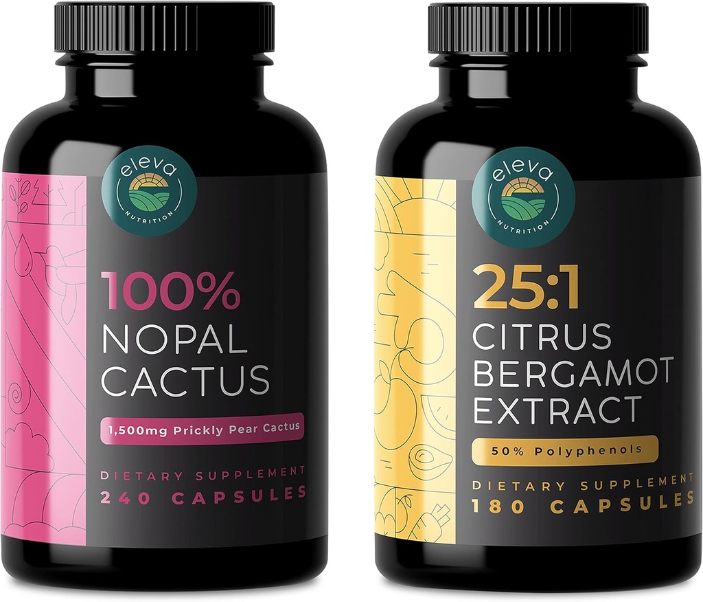 Citrus Bergamot & Nopal Cactus Sche, 180 Capsules of Citrus Bergamot, 240 Capsules of Nopal Cactus, 1500 Mg of Sun-Dried Prickly Pear Cactus with Black Pepper Extract, 1000 Mg of Bergamot Extract,