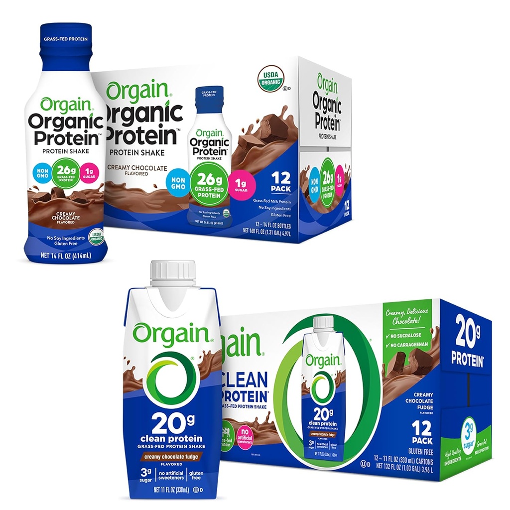 Orgain Organic & Clean Protein Shakes, Κρέμα σοκολάτα (12 Pack)