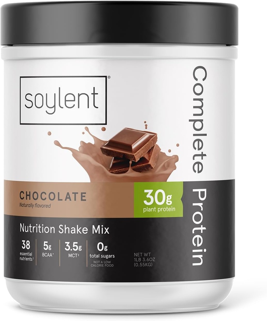 Soygun Tamam Protein Toz, Çikolata, 30g protein Shake for Muscle growth and Recovery, BCAAs, DHA, MCT, 28 Vitamin & Minerals, Zero Sugar, Gluten Free, Vegan - 1.25lb