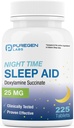 Puregen Laboratuvarları Doxylamine Succinate 25 mg | Nighttime Sleep Aid | Güvenli ve Etkili | ABD'de Yapılacak | 225 Tablet