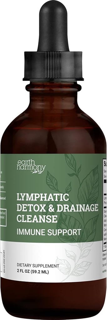Dünya Harmony Lymphatic Drage Drops, Lymph Detox - Soursop ile Tamam, Cat's Claw Bark, Astragalus, Wormwood, Lymph Node Detox, Lymphatic Support Cleanse (2 Oz)