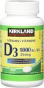 Kirkland Signature Vitamin D3 1000 IU, 360 Tabletler