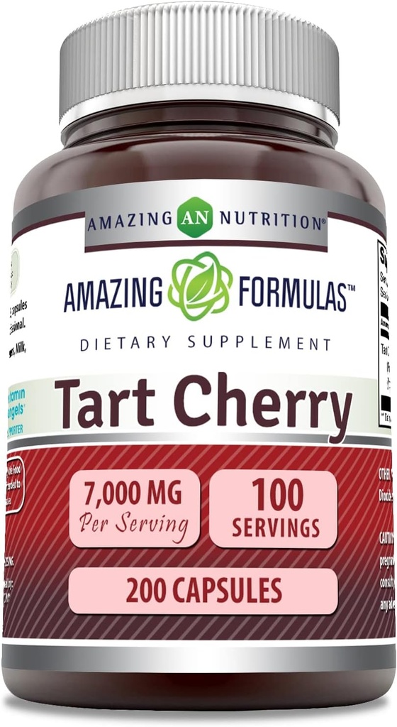 Amazing Formulas Tart Cherry Extract 700 Mg Ekstraksiyonu (10:1) Per Oda Kapsülleri Tamam | 7000 Mg | Non-GMO | Gluten Free | ABD'de Yapılacaklar (1 Pack | 200 Count)