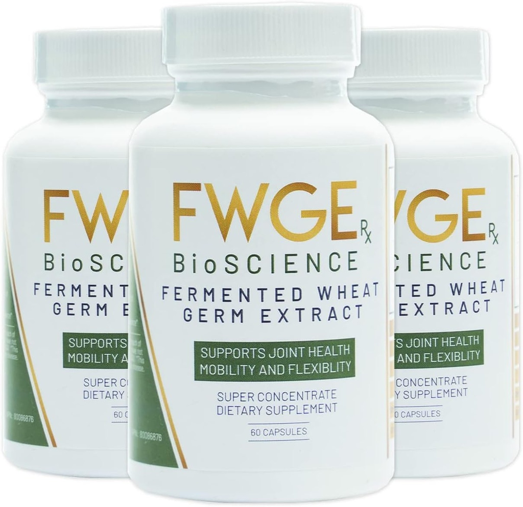 Spermidine Joint Health Premium Fermented Wheat Germ Extract, Mobility, Flexibility, Inflammation, Cell Health, Non-GMO, Gluten-Free, Sugar-Free, Vegan, Natural, 180 Capsules