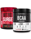 Jacked Factory Nitrosurge Ked Thermogenic Pre-Workout in Orange Pineapple & BCAA in Fruit Punch for Body Recomposition, Muscle Building and Recovery