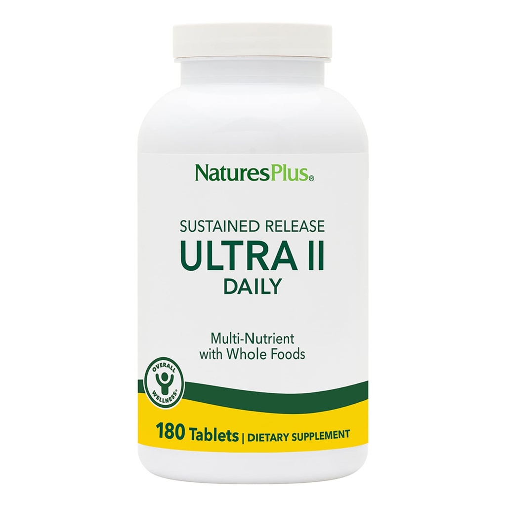 NaturesPlus Ultra II Daily - 180 Tablet - Genel Well-Being için tüm yiyeceklerle Multivitamin - Destek Enerji ve Immune Health - Sustained Release - 180 Hizmetler