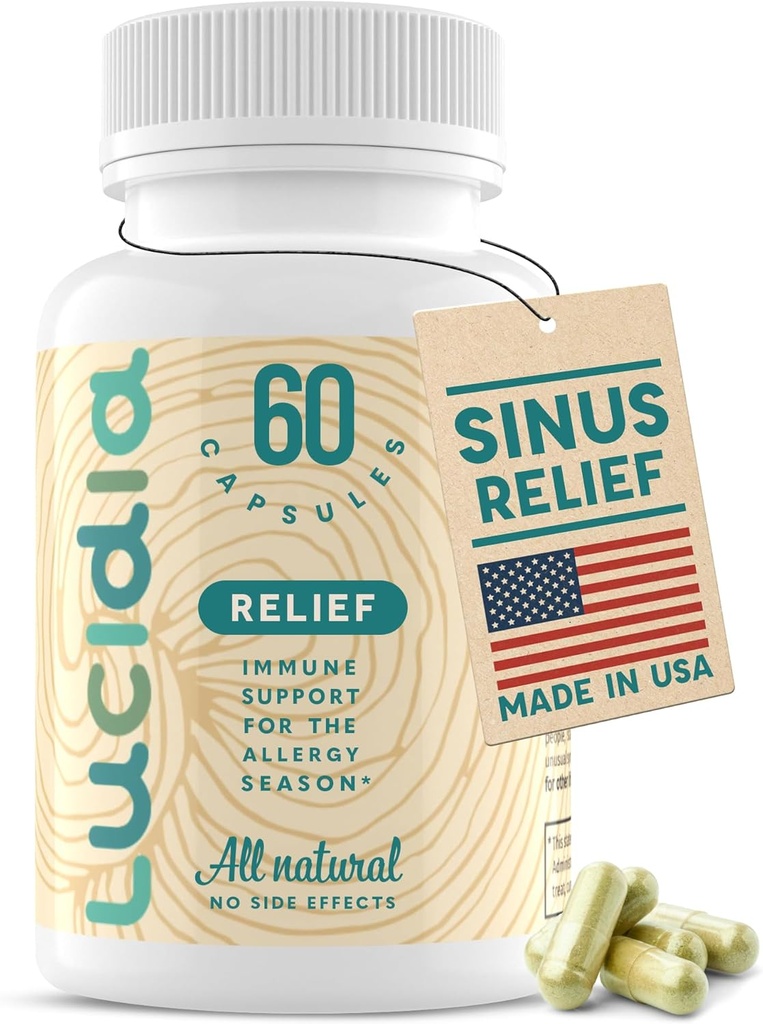 Lucidia Non-Drowsy Αλλεργία και Hay Fever Υποστήριξη για την υγεία Sinus με Quercetin NAC και Sting Nattles Histamine Block Artemis Θεραπευτική