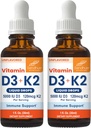 Sandhu'nun Yetişkinler için D3 K2 Drops | 5000 IU D3 Sıvı, 120 C2 Supplement 1 Fl Oz (Pack of 2) | D3K2 Supports Superior Abpole, Enerji, Immune, Kas Health for Men & Women