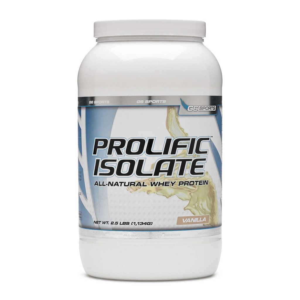 STI G6 Sports Prolific Isolate Whey proteini - Vanilla 2.5 lb (s).