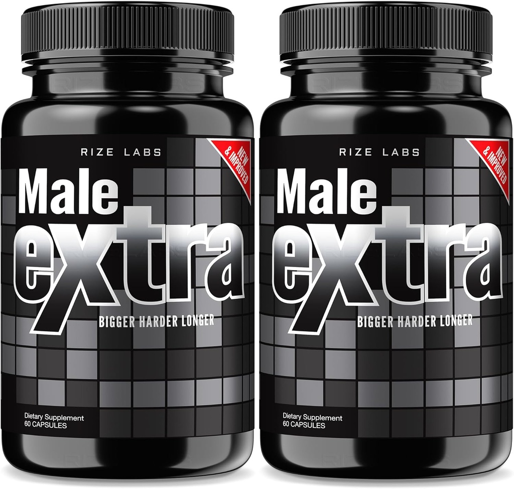 rize labs - Male Extra Capsules - Performance Supplement for Men, Maximum Strength Support, Ultra Pure Pills, Non-GMO Vegan Supplement Advanced Formula (120 Capsules)