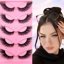 Fox Eye Wispy Eyelashes 20mm Long Cat-Eye Lashes Angel Wing Lashes Faux Mink Yanlış Gözlükler Doğal Bakış 5 Pairs Pack