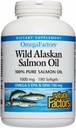 Natural Factors Wild Alaskan Salmon Oil Provides Omega-3, EPA, DHA & Vitamin D, Supports Brain & Heart Health, 180 Softgels