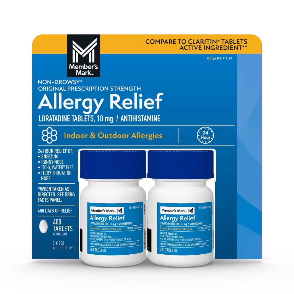 Üye Mark alerji Loratadine 10 mg Antihistamine (Compare to Claritin),Tablet, 400-Count