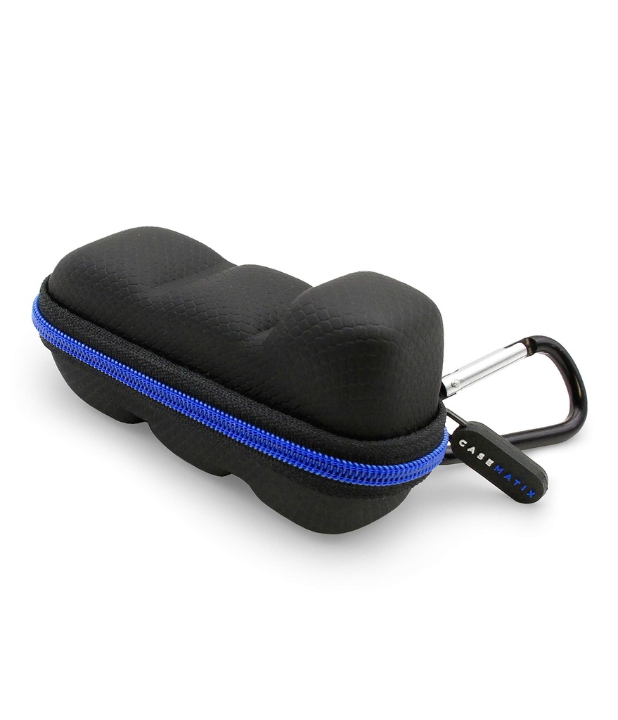 CASEMATIX Asthma Inhaler Travel Case with Eye and Clip-on Foods Carabiner, Inhalerlen Case Only, Black