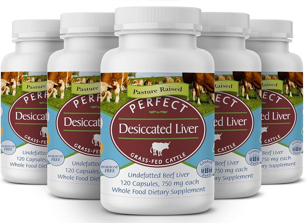 Mükemmel Supplements – Mükemmel Desiccated Liver – 120 Capsules – Undefated Beef Liver – Protein, Iron, Vitamins A & B – 5 Pack