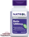 Natrol Beauty Biotin 1000 Live Hair, Skin, Nails ve Enerji Metabolism, 100 Tablet, 100 Gün Supply (Pazar 12)