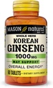 MASON ΦΥΣΙΚΟ κορεατικό Ginseng 1, 000 mg, Υποστηρίζει την ενέργεια, την αντοχή & τη ζωτικότητα, 60 δισκία