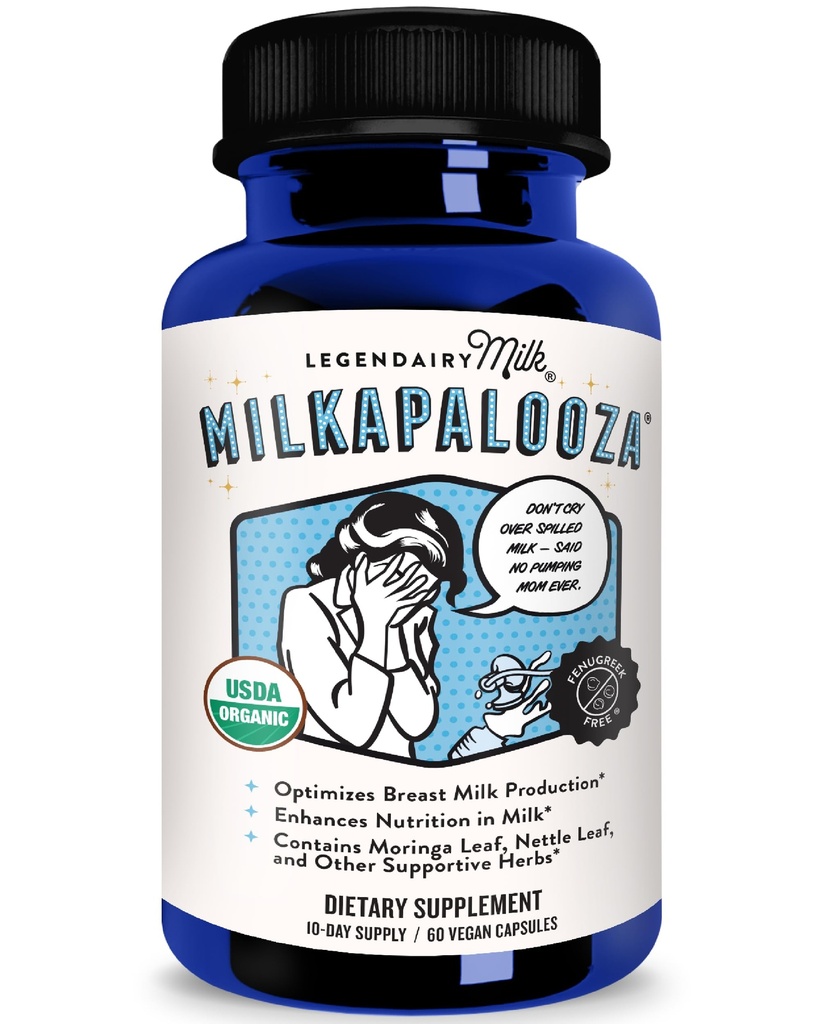 Legendairy Milk Milkapaloooza Γαλουχία συμπλήρωμα για τον θηλασμό Moms, αύξηση του μητρικού γάλακτος προμήθεια με οργανική Moringa, μάραθο, Νέτλ, & Shatavari, Vegan Postpartum Απαραίτητα Fenugreek-Free 60ct