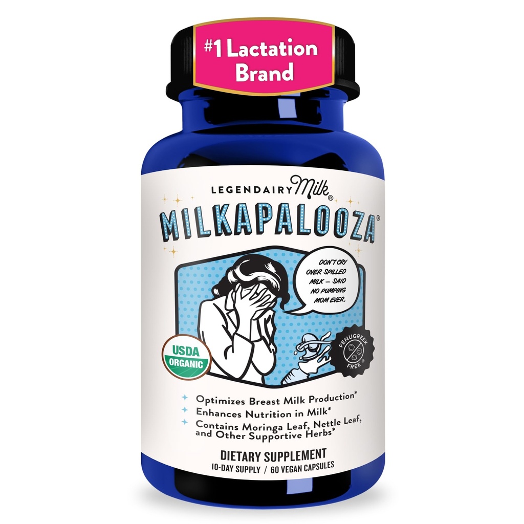 Legendairy Milkapalooza Lactation Supplement for Cookinging Moms, Artnel, Nettle, & Shatavari, Vegan Postpartum Essentials Fenugreek-Free 60ct