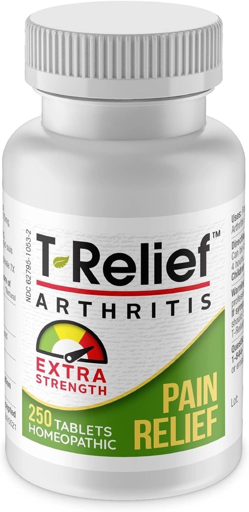 T-Relief Ekstra Güçlü Arthritis Arnica +12 Relieving Natural Medicines Help Ease Soreness Stiffness Aches & Pains Natural for Women & Men - 250 Tablet