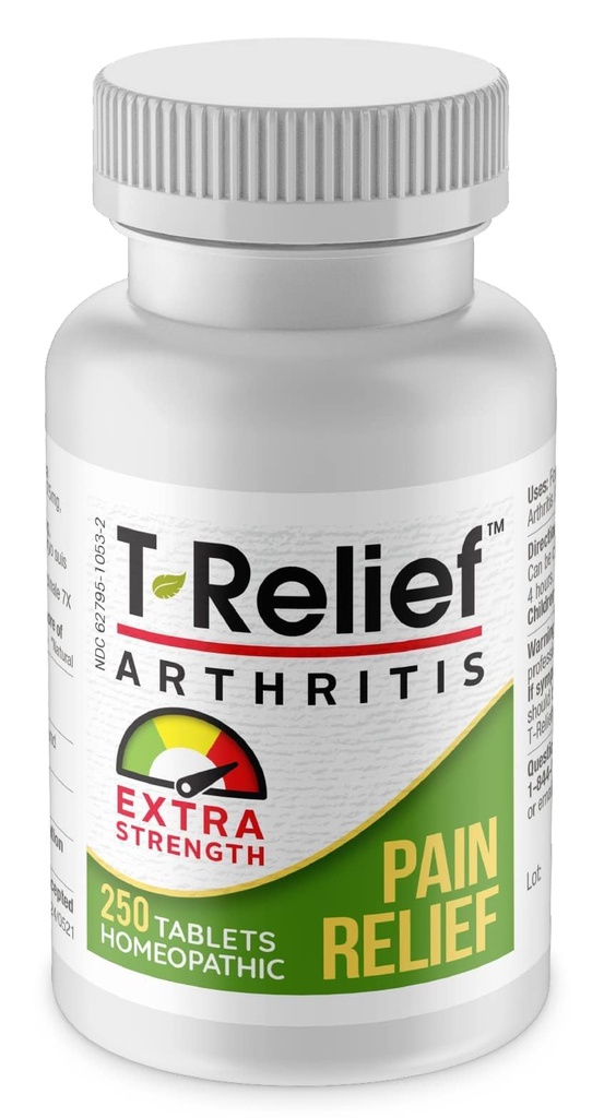 T-Relief Ekstra Güçlü Arthritis Arnica +12 Relieving Natural Medicines Help Ease Soreness Stiffness Aches & Pains Natural for Women & Men - 250 Tablet