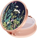 Rouidr Pill Box, 3 Karşılaştırmalı Tıp Pill Case, Small Metal Travel Medicine Box for Purse & Pocket, Rose Gold, Dandelion