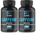 FXSUPPS Caffeine 200 mg Pills (2-Pack, 400 Capsules) – Fast-Acting Energy Support Supplement for Men and Women | Supports Alertness, Focus & Metabolic Functionc Function