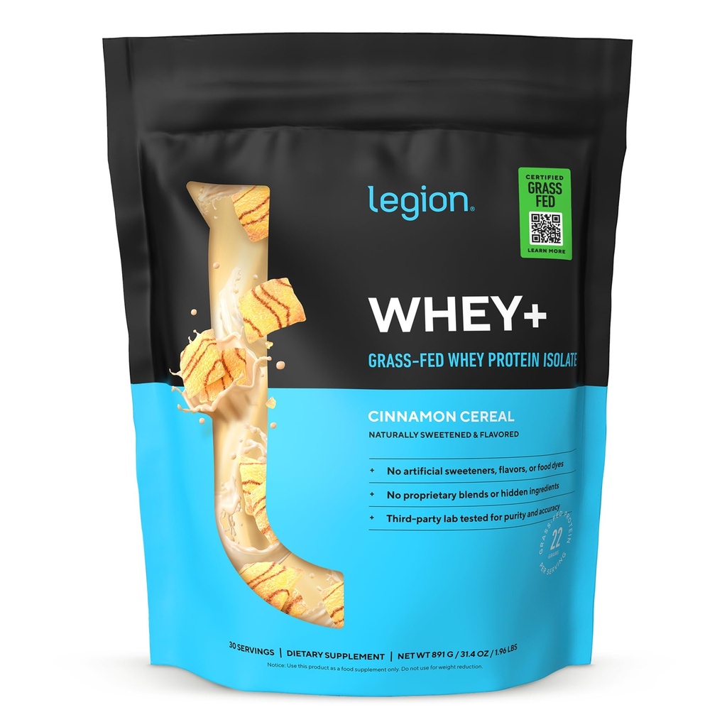LEGION Whey+ Protein Whey Isolate from Grass Fed İneks - Whey Protein Isolate Toz Low Calorie, Non-GMO, Sugar Free, Lactose and Gluten Free, All Natural Protein Toz for Men & Women (30 hizmet)