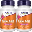 Şimdi Tamamlar, Folic Acid 800 mcg + B-12 (Cyanocobalamin) 25 mcg, B Kompleks Vitamini, 250 Tablet (Pack of 2)