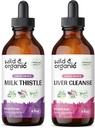 Vahşi ve Organik Süt Butle Tincture 4 fl oz & Liver Cleanse Tincture 4 fl oz