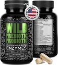 Wild Prebiyotiks and Probiyotiks with Digestive Enzymes | 20 Milyar CFU - Kadınlar ve Erkekler için 10 Strains | Gut Health & Digestion Supplements | Non-GMO Prebiyotik Fiber | 30 Capsules