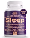 Magnezyum Glycinate 500 mg Reishi Mushroom 350 mg L-Theanine 300 mg Apigenin 50 mg Melatonin 3 mg - Magnezyum Sleep Supplement for Deep Sleep, Sleep Support - 60 Capsules Made in USA