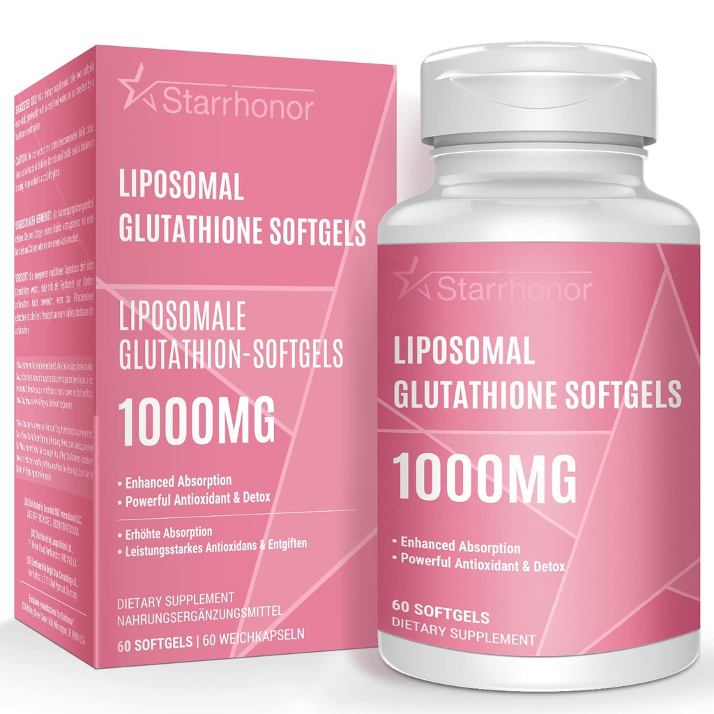 Liposomal Glutathione Softgels 1500MG, Vitamin C, Better Abors, Non-GMO Sağlıklı Atı için Güçlü Antioksit, Detox, Immune Health, 60 Softgels